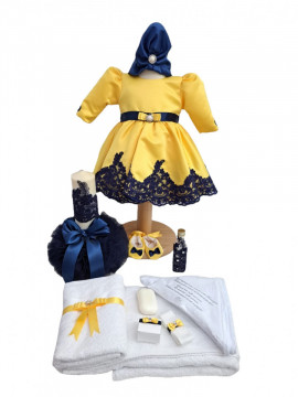 Set Botez Fetita. Rochie, Trusou si Lumanare - Img 1