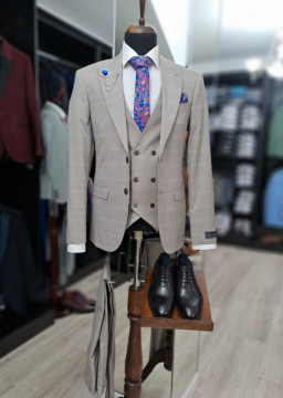 Costum Barbati Slim Fit Cu Vesta - Img 3