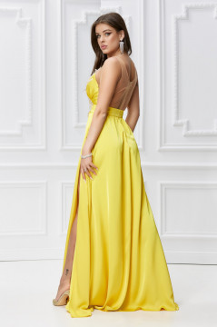 Rochie BBY Lunga Eleganta Galbena - Img 2