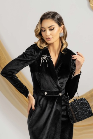 Rochie Neagra din Catifea Eleganta - Img 4