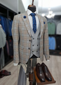 Costum Barbati Slim Fit Cu Vesta - Img 2
