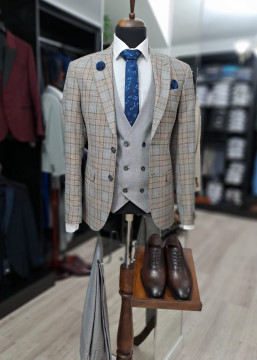 Costum Barbati Slim Fit Cu Vesta - Img 3