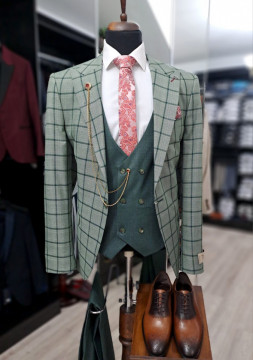 Costum Barbati Slim Fit Verde - Img 1