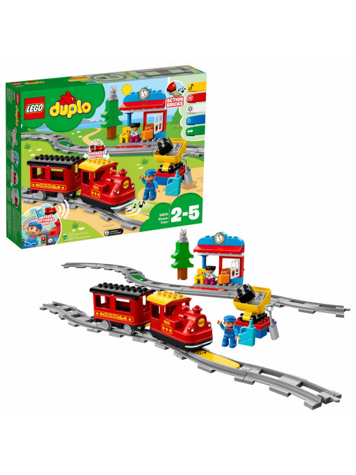 LEGO Duplo: Tren cu aburi 10874, 2-5 ani, 59 piese