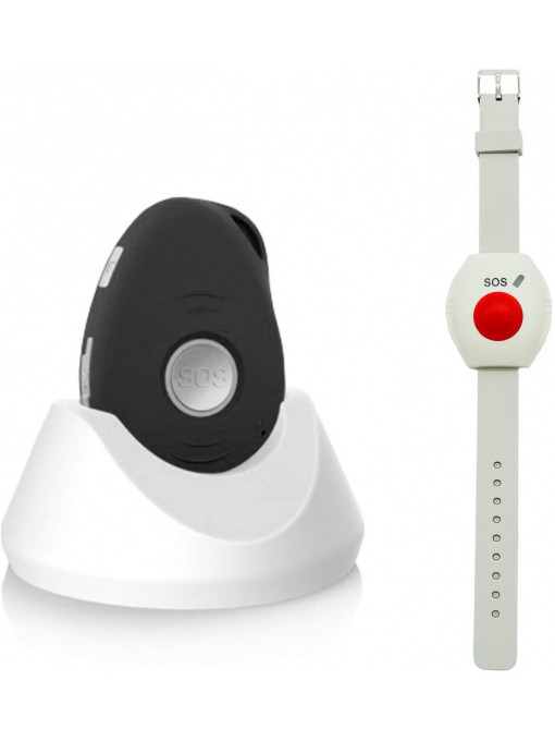 Dispozitiv de urgență wireless pentru vârstnici și persoane cu dizabilități, cartela SIM și GPS inclus, senzor de cădere, rezistent la apă