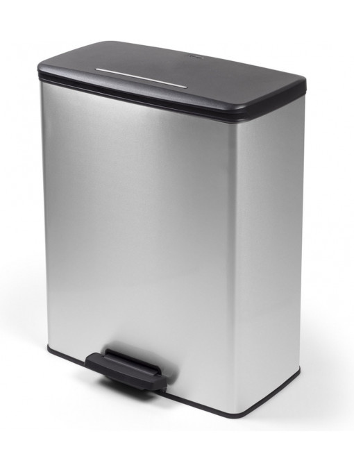 Cos de gunoi cu pedala CURVER Deco Bin Duo (2 x 26L), gri deschis