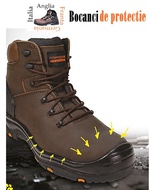 Bocanci barbati confortabili, protectie S3, piele maro