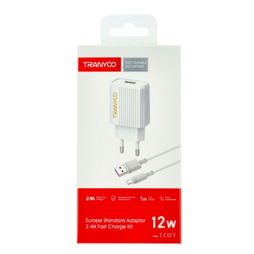 Incarcator retea USB - Micro-USB 2.4A TRANYOO T-C03 V