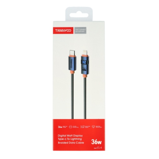 Cablu date Digital Display Type-C - Lightning 36W Fast Charge TRANYOO CL-6