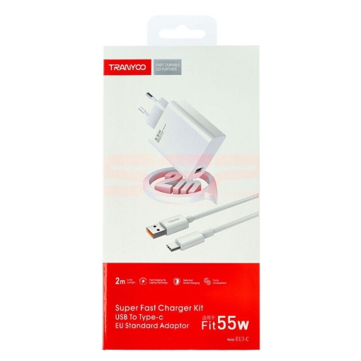 Incarcator retea Fast Charge USB - Type-C 55W TRANYOO EU3-C