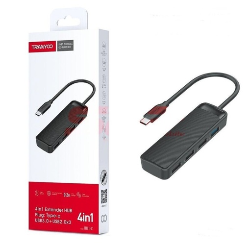 HUB extindere 4 in 1 cu conector Type-C TRANYOO HB1-C