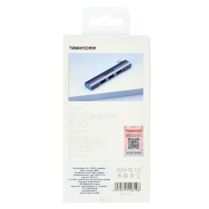 HUB extindere 4 in 1 cu conector Type-C TRANYOO HB8-C - Img 4