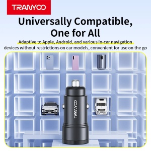 Incarcator auto Tranyoo T-C20, 2 porturi USB, 2.4A, 12W, carcasa din aluminiu, compatibil iOS si Android, Negru - Img 8