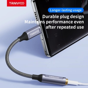 Adaptor audio jack 3.5mm - Type-C Tranyoo T-E8 - Img 4