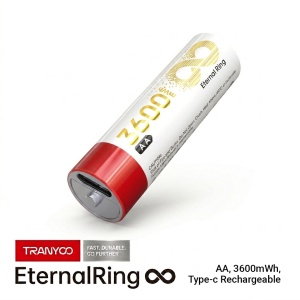 Set 4 acumulatori reincarcabili AA Tranyoo, Li-ion 1.5V, 3600 mWh, cu incarcare USB Type-C