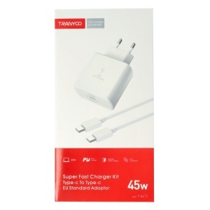 Incarcator retea Fast Charge Type-C - Type-C 45W TRANYOO T-SA7C WHITE