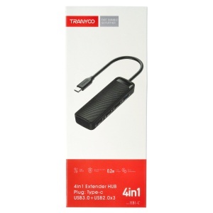HUB extindere 4 in 1 cu conector Type-C TRANYOO HB1-C - Img 7