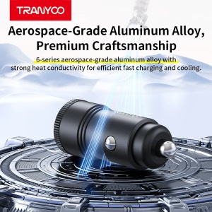 Incarcator auto Tranyoo T-C20, 2 porturi USB, 2.4A, 12W, carcasa din aluminiu, compatibil iOS si Android, Negru - Img 6