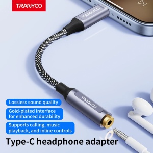 Adaptor audio jack 3.5mm - Type-C Tranyoo T-E8 - Img 2