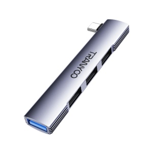 HUB extindere 4 in 1 cu conector Type-C TRANYOO HB8-C