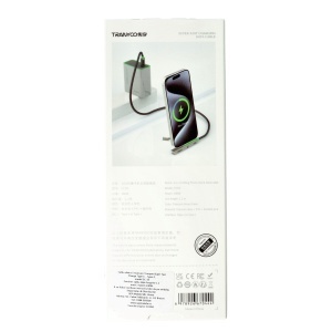 Cablu de date si incarcare rapida Tranyoo CC10, Type-C la Type-C, 240W, cu suport stand integrat, conector in unghi 90 grade, carcasa din aliaj de titan, cablu impletit, 1.2 m, pentru telefon, tableta si laptop, compatibil iOS si Android, Gri - Img 8