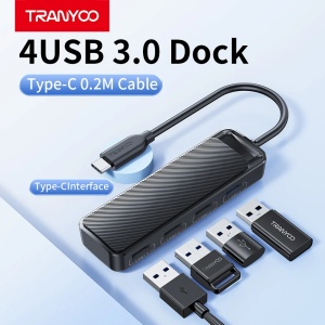 HUB extindere 4 in 1 cu conector Type-C TRANYOO HB1-C - Img 2