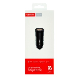 Incarcator auto USB-A QC 5.0 5A TRANYOO T-C21 BLACK