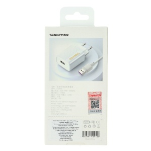 Incarcator retea USB - Type-C 2.4A TRANYOO T-C03 C - Img 2