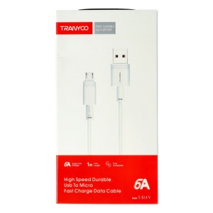 Cablu date USB - Micro-USB Fast Charge 6A TRANYOO T-S14 V - Img 1
