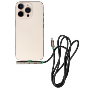 Cablu de date si incarcare rapida Tranyoo CC10, Type-C la Type-C, 240W, cu suport stand integrat, conector in unghi 90 grade, carcasa din aliaj de titan, cablu impletit, 1.2 m, pentru telefon, tableta si laptop, compatibil iOS si Android, Gri - Img 12