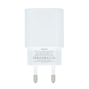 Incarcator retea Fast Charge Type-C - Type-C 25W TRANYOO T-SA2C WHITE - Img 4