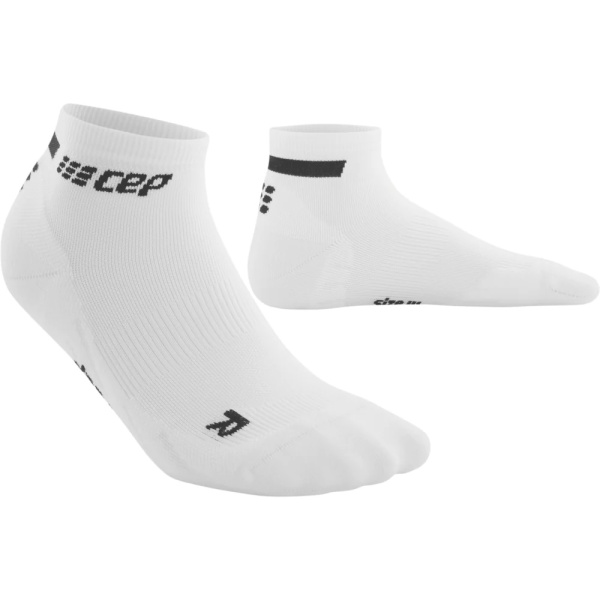 CEP - sosete compresie scurte femei The Run W Socks Low Cut - alb negru