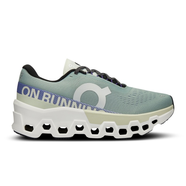 On Cloudmonster 2 - pantofi alergare pentru femei - gri mineral albastru verde deschis aloe