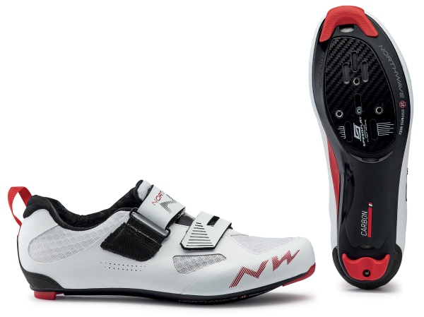Northwave Tribute 2 Carbon - pantofi pentru ciclism sosea si triatlon - alb negru rosu