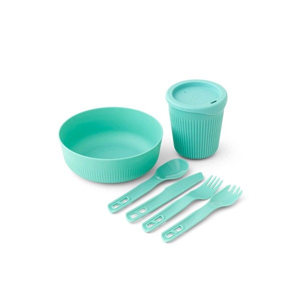 SET VASE DE GATIT SEA TO SUMMIT PASSAGE DINNERWARE SET 1 PERSON [6 PIECE] AQUA SEA BLUE