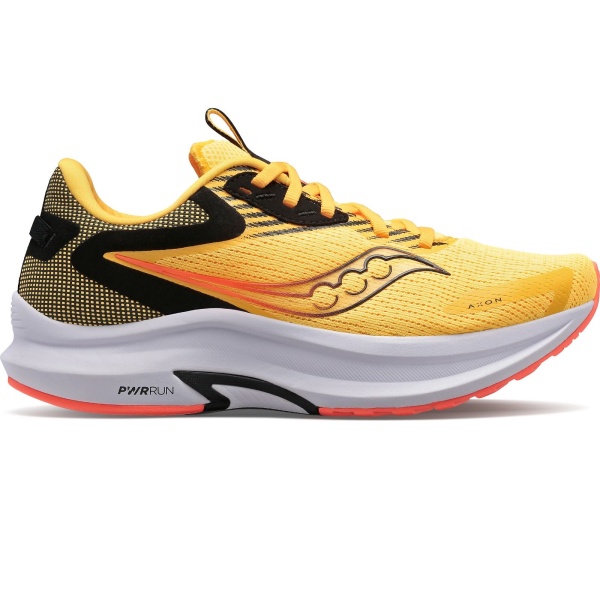 Saucony - pantofi alergare pentru barbati Axon 2 - galben Vizigld portocaliu Vizired negru alb