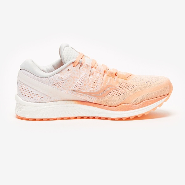 Saucony - pantofi alergare pentru femei Freedom Iso 2 - alb portocaliu deschis piersica