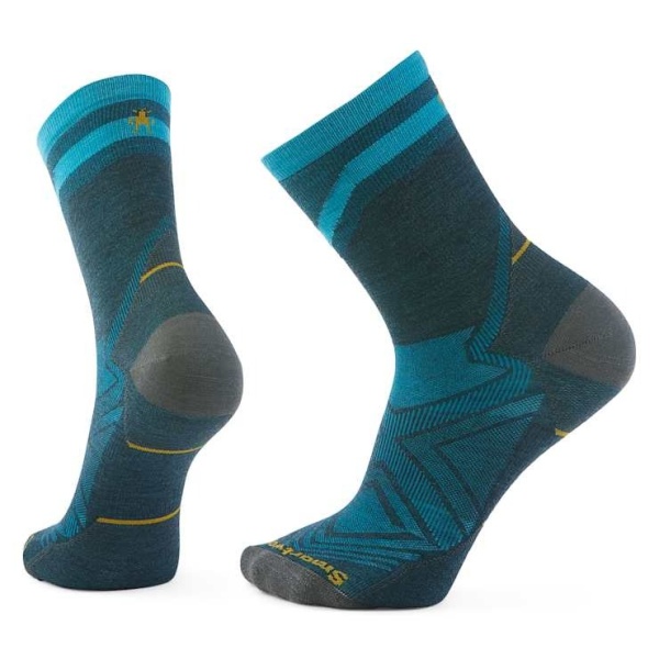 Smartwool - sosete merino - Run Zero Cushion Mid Crew Pattern Socks - albastru