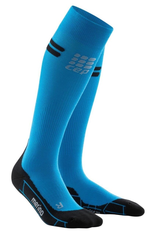 CEP Run Merino Socks W electric albastru-negru