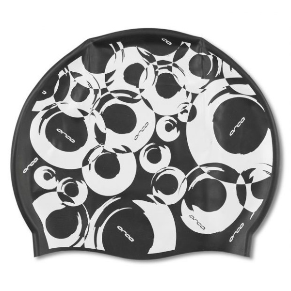 Orca Casca Inot Silicon cu model Negru/Alb