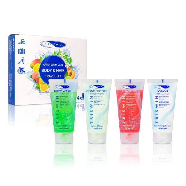 Triswim - set calatorie gel de dus, sampon, balsam si lotiune de corp - 4x 90ml