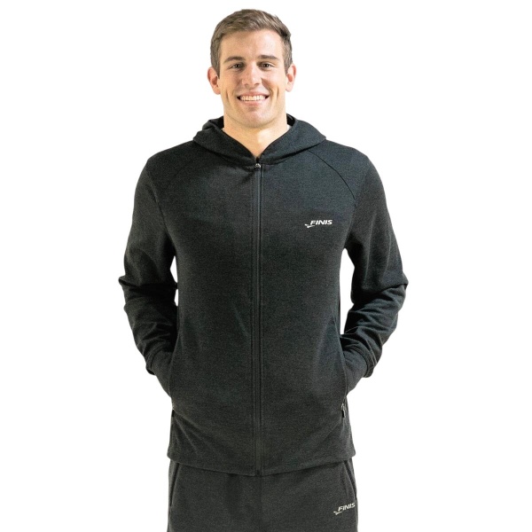 Finis - hanorac bumbac cu fermoar pentru barbati Tech Jacket Mens - negru