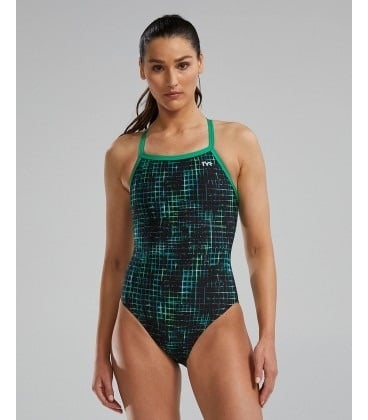 TYR - costum baie intreg pentru femei - Diamondfit - Atrix - albastru I verde