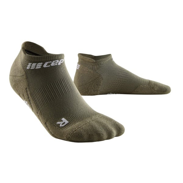 CEP - sosete compresie scurte barbati The Run Socks No show - verde inchis maslina