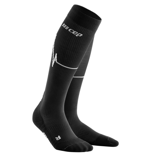 CEP - Sosete de compresie pentru femei Heartbeat Woman Tall comp - negru alb dark clouds