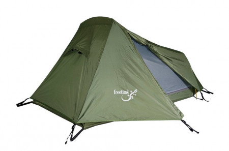Cort Freetime Raid Lite DLX 1 persoana, verde, 220 x 80/60 +45 cm
