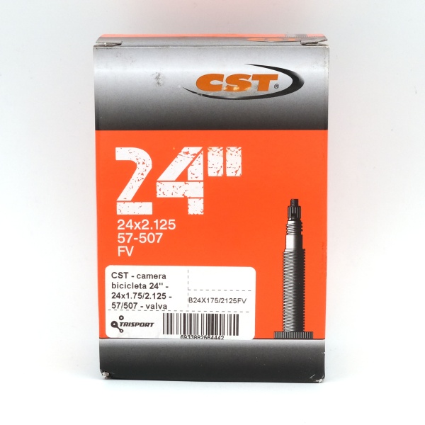 CST - camera bicicleta 24" - 24x1.75/2.125 - 57/507 - valva presta FV 35mm