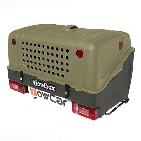 Cutie portbagaj pe carligul de remorcare Towbox V1 DOG Verde + Dispozitiv de reglare a ventilatiei TBA0004