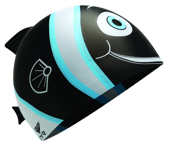 TYR Casca inot silicon copii Happy Fish neagra