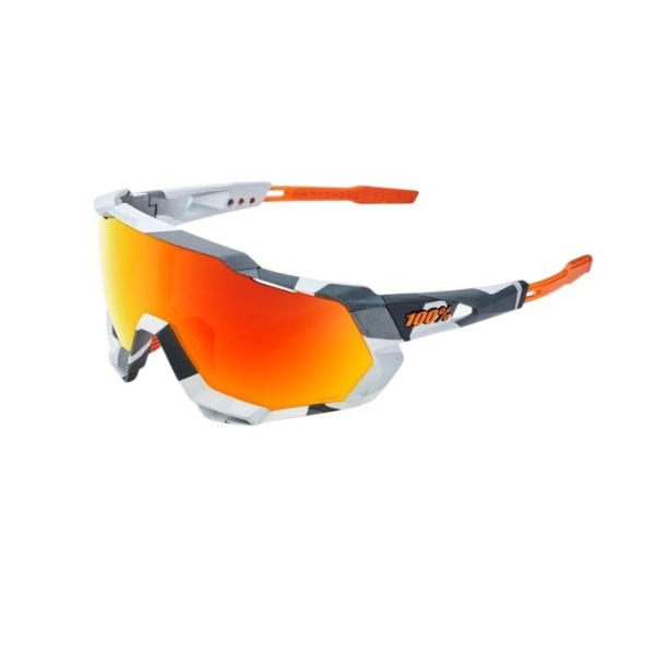 100% - Ochelari - SPEEDTRAP - Soft Tact Grey Camo - HiPER Red Multilayer Mirror Lens